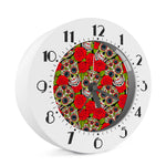 Rose Floral Sugar Skull Pattern Print Alarm Clock
