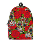Rose Floral Sugar Skull Pattern Print Backpack