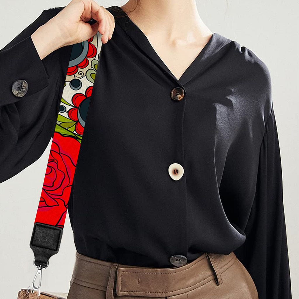 Rose Floral Sugar Skull Pattern Print Bag Strap