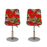 Rose Floral Sugar Skull Pattern Print Bar Stool Covers