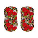 Rose Floral Sugar Skull Pattern Print Bar Stool Covers