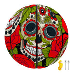 Rose Floral Sugar Skull Pattern Print Basketball