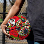Rose Floral Sugar Skull Pattern Print Basketball