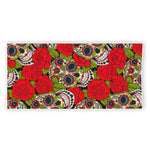 Rose Floral Sugar Skull Pattern Print Beach Towel