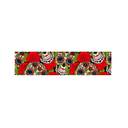 Rose Floral Sugar Skull Pattern Print Bed Runner