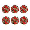 Rose Floral Sugar Skull Pattern Print Coaster Set