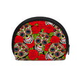 Rose Floral Sugar Skull Pattern Print Coin Purse