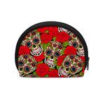 Rose Floral Sugar Skull Pattern Print Coin Purse