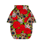 Rose Floral Sugar Skull Pattern Print Dog Zip Up Hoodie