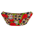 Rose Floral Sugar Skull Pattern Print Fanny Pack