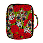 Rose Floral Sugar Skull Pattern Print Front Pocket Bible Bag