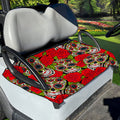 Rose Floral Sugar Skull Pattern Print Golf Cart Seat Cover