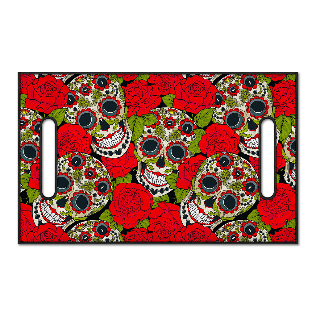 Rose Floral Sugar Skull Pattern Print Golf Cart Seat Cover