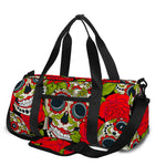 Rose Floral Sugar Skull Pattern Print Gym Bag