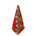 Rose Floral Sugar Skull Pattern Print Hand Towel
