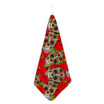 Rose Floral Sugar Skull Pattern Print Hand Towel