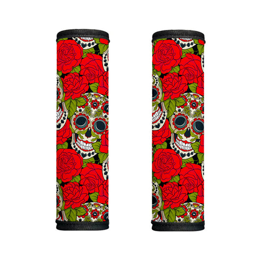 Rose Floral Sugar Skull Pattern Print Handle Covers