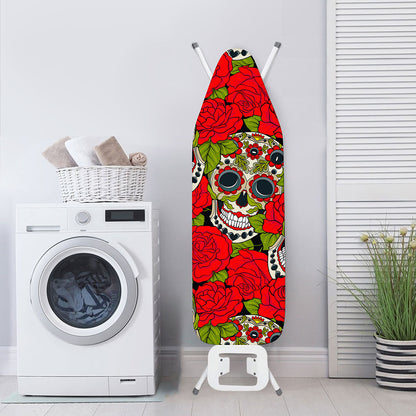 Rose Floral Sugar Skull Pattern Print Ironing Board Cover