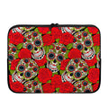 Rose Floral Sugar Skull Pattern Print Laptop Sleeve