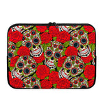Rose Floral Sugar Skull Pattern Print Laptop Sleeve