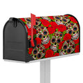 Rose Floral Sugar Skull Pattern Print Mailbox Cover