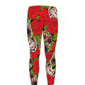 Rose Floral Sugar Skull Pattern Print Men's Leggings