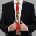 Rose Floral Sugar Skull Pattern Print Necktie
