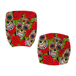 Rose Floral Sugar Skull Pattern Print Office Chair Cover