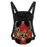 Rose Floral Sugar Skull Pattern Print Pet Carrier Backpack