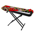 Rose Floral Sugar Skull Pattern Print Piano Keyboard Cover