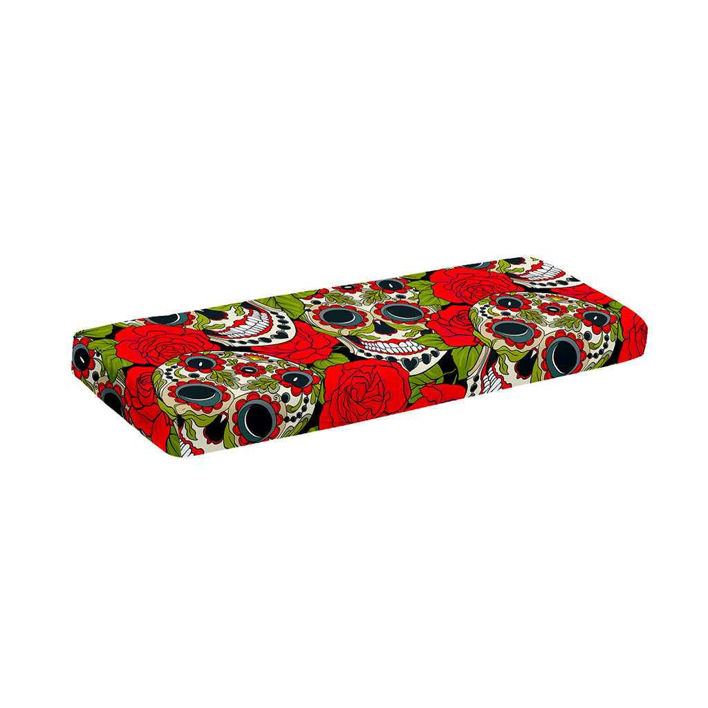 Rose Floral Sugar Skull Pattern Print Piano Keyboard Cover