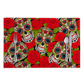 Rose Floral Sugar Skull Pattern Print Placemat