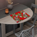 Rose Floral Sugar Skull Pattern Print Placemat