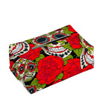 Rose Floral Sugar Skull Pattern Print Rectangle Tissue Box Cover