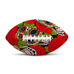 Rose Floral Sugar Skull Pattern Print Rugby Ball