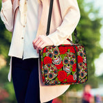 Rose Floral Sugar Skull Pattern Print Shoulder Strap Bible Bag