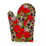 Rose Floral Sugar Skull Pattern Print Single Oven Mitt
