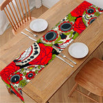Rose Floral Sugar Skull Pattern Print Table Runner