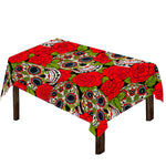 Rose Floral Sugar Skull Pattern Print Tablecloth