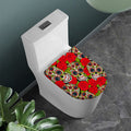 Rose Floral Sugar Skull Pattern Print Toilet Lid Cover