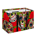 Rose Floral Sugar Skull Pattern Print Utility Tote Bag
