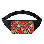 Rose Floral Sugar Skull Pattern Print Waist Bag