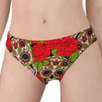 Rose Floral Sugar Skull Pattern Print Women's Panties