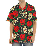Rose Flower Sugar Skull Pattern Print Aloha Shirt