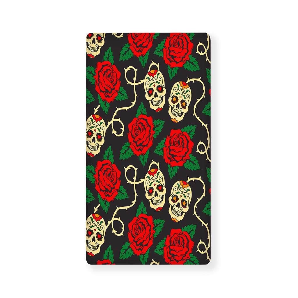 Rose Flower Sugar Skull Pattern Print Baby Crib Sheet