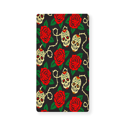 Rose Flower Sugar Skull Pattern Print Baby Crib Sheet