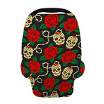 Rose Flower Sugar Skull Pattern Print Baby Seat Cover