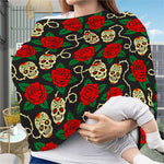 Rose Flower Sugar Skull Pattern Print Baby Seat Cover