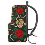 Rose Flower Sugar Skull Pattern Print Backpack