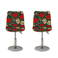 Rose Flower Sugar Skull Pattern Print Bar Stool Covers